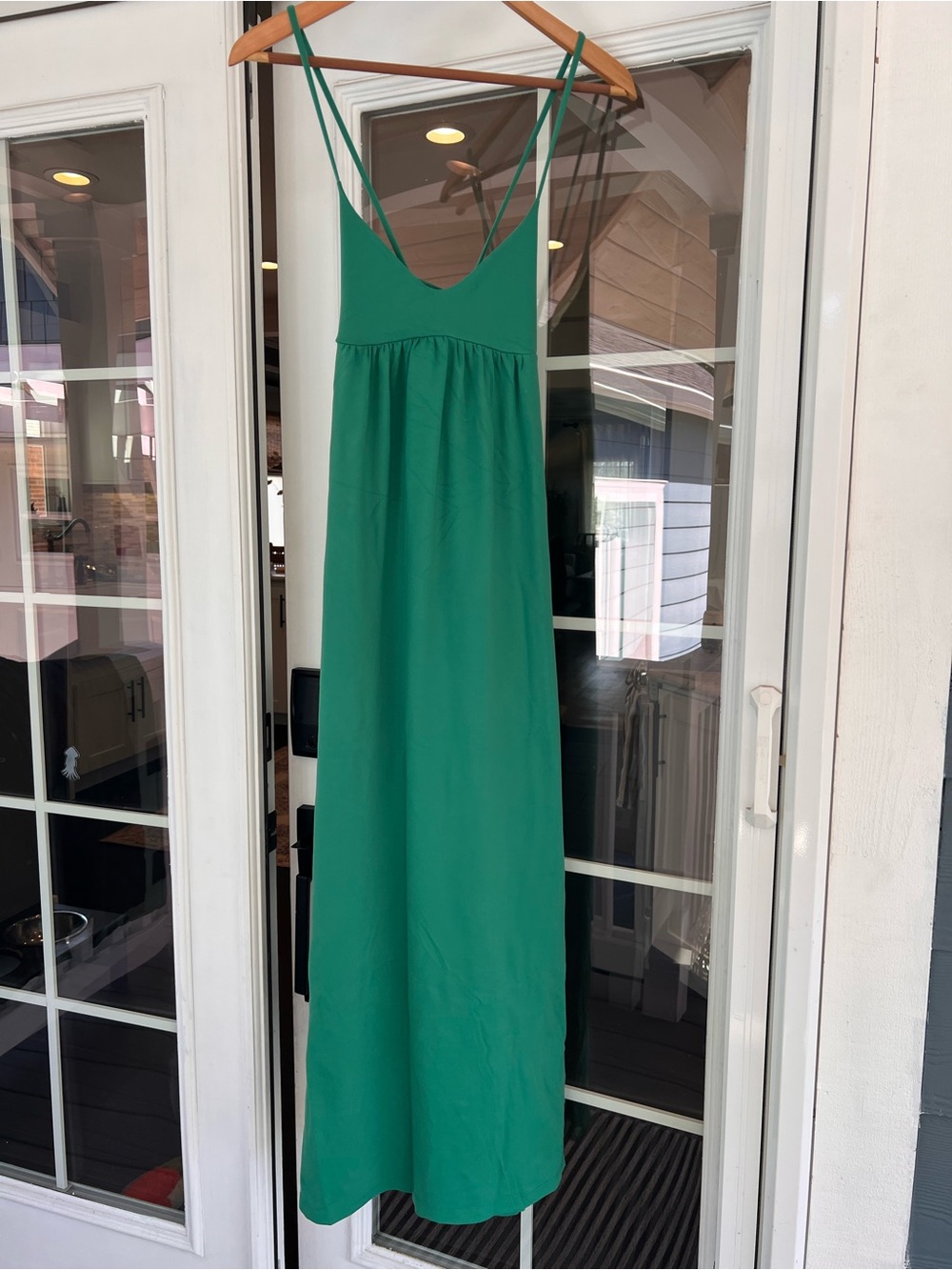 Susana Monaco Green Spaghetti-Strap Maxi Dress